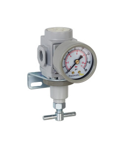 PneumaticPlus SAR200T-N02BG Air Pressure Regulator | 1/4" NPT | T-Handle | Gauge & Bracket
