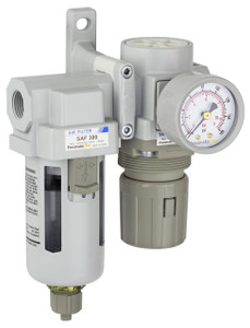 SAU320 Series Air Filter Regulator Modular Combo 3/8" NPT with Bracket & Gauge (SAU320-N03G) SAU320 Series Air Filter Regulator Modular Combo 3/8" NPT with Bracket & Gauge (SAU320-N03G)