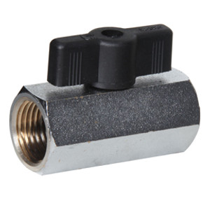 Mini Chrome Plated Brass Ball Valve (Female to Female, T Handle) Mini Chrome Plated Brass Ball Valve (Female to Female, T Handle)