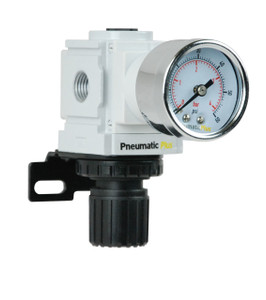 PneumaticPlus PPR2-N02BG-4 Air Pressure Regulator | 1/4" NPT | 3-60 PSI | Gauge & Bracket Included PneumaticPlus PPR2-N02BG-4 Air Pressure Regulator | 1/4" NPT | 3-60 PSI | Gauge & Bracket Included