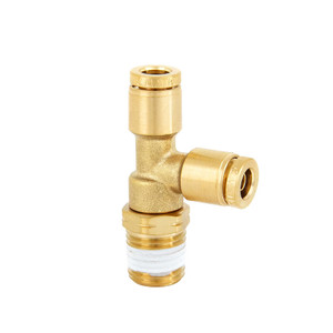 DOT Approved Metal Push-to-Connect Fitting | Lateral Swiveling Tee Taper | PT23 Series | Brass Air Brake & Pneumatic Connector for Automotive & Industrial Use