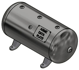 Samuel 12-Gallon Horizontal Air Receiver Tank | 200 PSI | ASME Certified | A10023 Samuel 12-Gallon Horizontal Air Receiver Tank | 200 PSI | ASME Certified | A10023