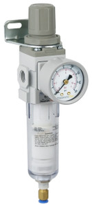 PneumaticPlus SAW200 Series Miniature Air Filter Regulator Piggyback Combo 1/4" NPT with Bracket & Gauge (SAW200-N02BDG) PneumaticPlus SAW200 Series Miniature Air Filter Regulator Piggyback Combo 1/4" NPT with Bracket & Gauge (SAW200-N02BDG)