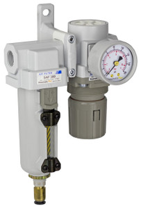 PneumaticPlus SAU320-N03DG-MEP Air Filter Regulator Combo  | 3/8" NPT, 72 SCFM | Metal Bowl, Auto Drain | Gauge Included PneumaticPlus SAU320-N03DG-MEP Air Filter Regulator Combo  | 3/8" NPT, 72 SCFM | Metal Bowl, Auto Drain | Gauge Included