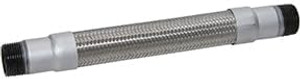 24-inch high temperature flexible metal hose with 304 stainless steel core, braid, and outer ring, featuring 1/2" NPT carbon steel male threads. Rated for 800°F and 629 PSI. PPCFH-5024 24-inch high temperature flexible metal hose with 304 stainless steel core, braid, and outer ring, featuring 1/2" NPT carbon steel male threads. Rated for 800°F and 629 PSI. PPCFH-5024