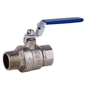 Nickel Plated Full Port Brass Ball Valve with Locking Handle 3/4" NPT Male x Female MLBV-75