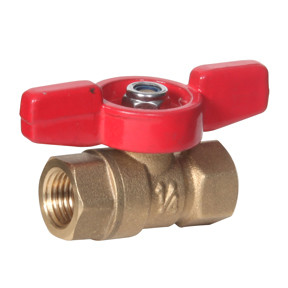 Mini Brass Ball Valve with T-Handle 1/4" NPT Female x Female MFTH-25