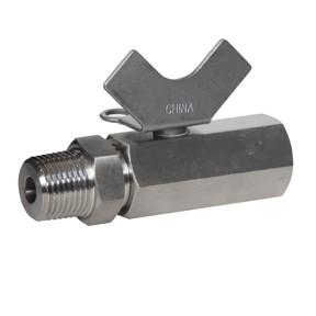 Mini 316 Stainless Steel Ball Valve with Locking Handle 3/8" NPT Male x Female MSMF-38