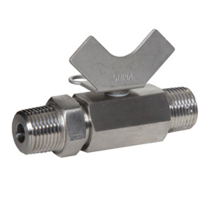 Mini 316 Stainless Steel Ball Valve with Locking Handle 1/4" NPT Male x Male MSMM-25