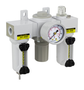 PneumaticPlus SAU Series Mini Filter Regulator Lubricator Combo (FRL) Unit 1/4" NPT with Gauge (SAU2000M-N02G-MEP) PneumaticPlus SAU Series Mini Filter Regulator Lubricator Combo (FRL) Unit 1/4" NPT with Gauge (SAU2000M-N02G-MEP)