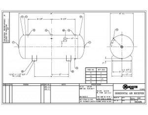 Manchester Tank Air Receiver Horizontal 240 Gallons Part # 302484