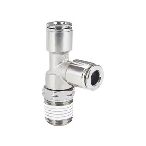 PN23 Series Metal Push-to-Connect Air Fitting – Taper Lateral Swiveling Tee – Nickel-Plated Brass Pneumatic Connector
 PN23 Series Metal Push-to-Connect Air Fitting – Taper Lateral Swiveling Tee – Nickel-Plated Brass Pneumatic Connector