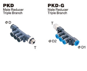 Push-To-Connect Fitting - Male Reducer Triple Branch