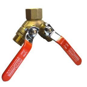 3-Way Brass Ball Valve with Auto Drain 1" x 3/4" NPT Male x Female MTAD-7510