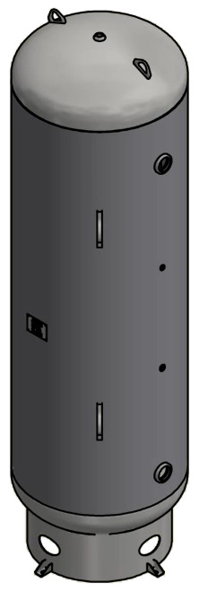 Samuel 400-Gallon Vertical Air Receiver Tank | 165 PSI | ASME