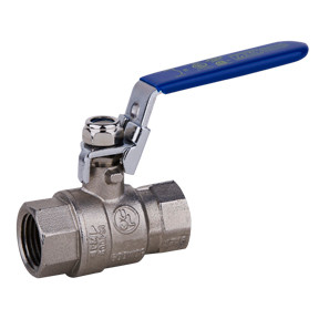 Nickel Plated Full Port Brass Ball Valve with Locking Handle 1-1/2" NPT Female x Female LBV-150