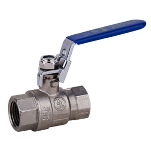 Nickel Plated Full Port Brass Ball Valve with Locking Handle 3" NPT Female x Female LBV-300