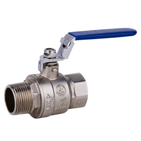 Nickel Plated Full Port Brass Ball Valve with Locking Handle 1/4" NPT Male x Female MLBV-25