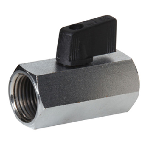 Nickel Plated Mini Brass Ball Valve with Wedge Handle 1/2" NPT Female x Female CBV-50