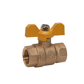 Full Port Brass Ball Valve with T-Handle 3/8" NPT Female x Female FBB-38TH