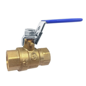 Full Port Brass Ball Valve with Locking Handle 4" NPT Female x Female FBB-400LH