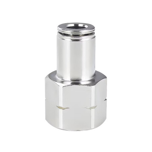 PN13 Series Metal Push-to-Connect Air Fitting – Female Straight – Nickel-Plated Brass Pneumatic Connector