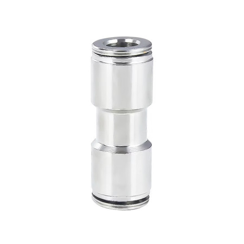 PneumaticPlus PN26 Series Metal Push-to-Connect Air Fitting – Union – Nickel-Plated Brass Pneumatic Connector