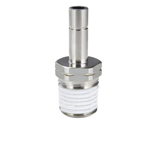 PneumaticPlus PN38 Series Metal Push-to-Connect Air Fitting – Stem Adaptor – Nickel-Plated Brass Pneumatic Connector