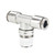 PneumaticPlus PN20 Series Metal Push-to-Connect Air Fitting – Taper Swiveling Tee – Nickel-Plated Brass Pneumatic Connector