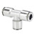PneumaticPlus PN29 Series Metal Push-to-Connect Air Fitting – Union Tee – Nickel-Plated Brass Pneumatic Connector