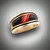 RB 2 Men's suede ring with black jade, orange and carmel jasper set in 14k yellow gold.