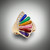 R 755 Multi color inlay ring has 22 points F/VS pave` diamonds and inlay of lapis, chrysophrase, yellow jasper, rhodonite, red jasper, and sugilite set in 14kt yellow gold.  