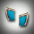 Turquoise inlay with 28 pave' F-VS diamond boarder of 0.60pts.  Earrings are set in 14kt yellow gold.  Available in different colors.