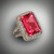 Here's an Elegant Ladies Ring Featuring a 14X10 Pink Topaz with 102 Pave LGDs totaling 1.7 ctw Set in 14k White Gold.