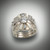 R 717 has the mother of pearl as inlay and is shown with a solitaire diamond band set in 14kt white gold.   