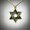 Pnd 327 has black jade for inlay stones, 3 frosted and 3 high polish set in 14kt yellow gold.