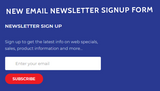 New email newsletter signup form