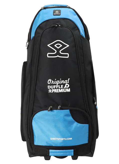 Shrey Original Pro Premium Duffle Wheelie Cricket Bag - Black & Blue