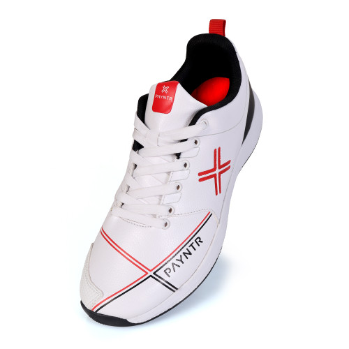 Payntr X Rubber Stud (White & Black) Cricket Shoes -