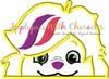 Sunny Day Girls Dog Peeker Applique Design