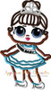 Miss Baby Doll Applique Embroidery Design