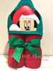 Mickey Mouse Santa Peeker Applique Design