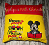 Mickey Mouse with Book Applique Embroidery Design