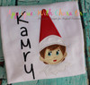 Girl Elf Sitting on the Shelf Applique Design