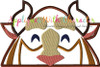 Beauty Beast Peeker Applique Design
