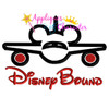 Mickey Disney Bound Airplane Saying Applique Design