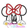 Miss Mouse Peeking Face Applique Design