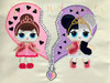 Split Heart LOL Heartbreaker and LOL Fancy Doll Applique Design