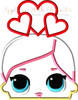Valentines Doll Peeker Applique Design