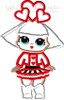 Hearts Doll Applique Design